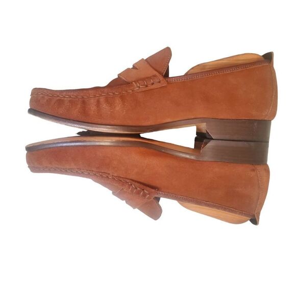 Mens Grenson Hand Sewn Suede Moccasin Penny Loafer Shoes Size 10 US, 43 EU. - Picture 5 of 9